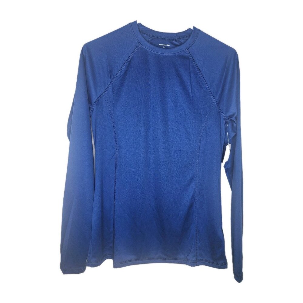 Essentials Woman’s Rash Guard Long Sleeve Top Navy Small